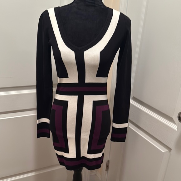 INC International Concepts Dresses & Skirts - NWOT INC International Concepts Black and White Dress with Purple Details